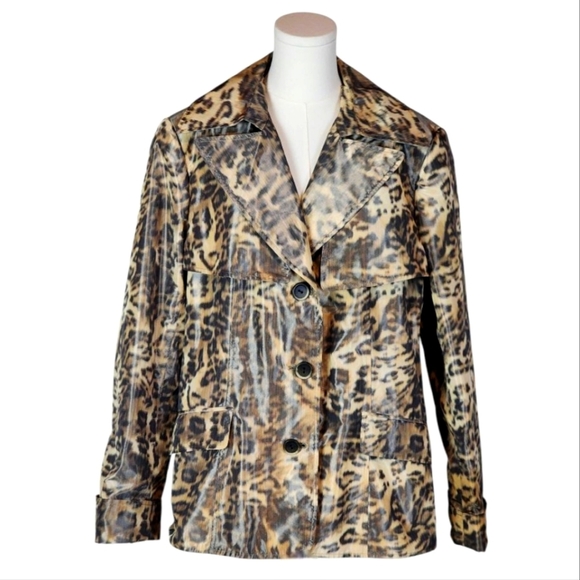 Lafayette 148 Animal Print Shimmer Jacket Size 16 Lightweight Chic - Picture 1 of 8
